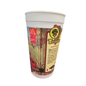 1992 McDonald’s Triceratops Collectible Cup Jurassic Park Dinosaur 7” Vintage